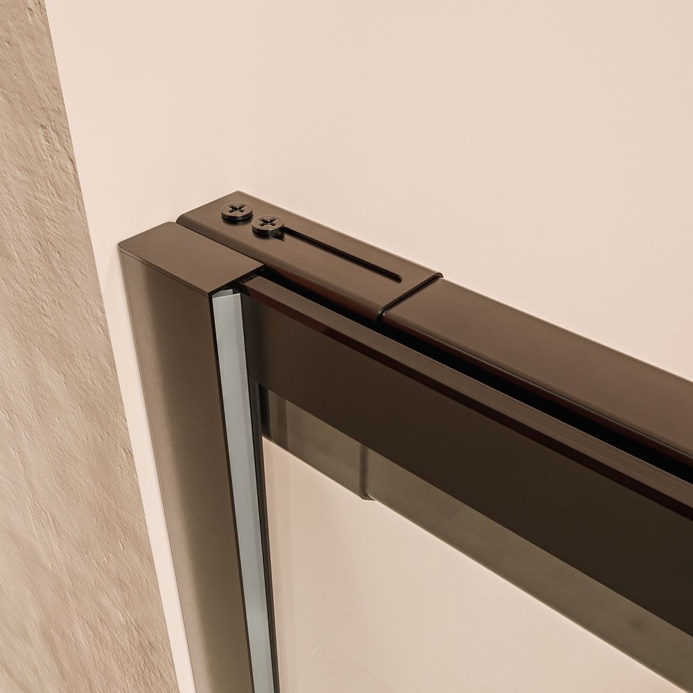 Mampara de ducha AXER frontal 1 fijo 1 puerta negro 3 1