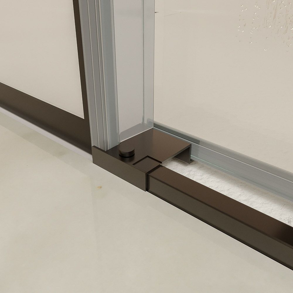 Mampara de ducha AXER frontal 1 fijo 1 puerta negro 5 1