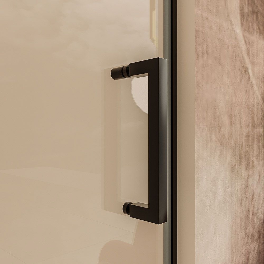 Mampara de ducha AXER frontal 1 fijo 1 puerta negro 7 1