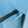 Mampara de ducha frontal 1 fijo 1 puerta corredera sin perfil superior VERONA acabado NEGRO MATE 7 1