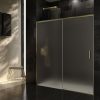 Mampara ducha AXER frontal 1 fijo 1 puerta oro mate vidrio mate 4