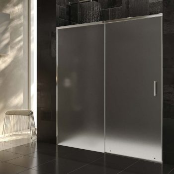 Mampara ducha AXER frontal 1 fijo 1 puerta vidrio mate 4