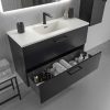 Varobath Mueble NEXO negro mate 100 cm fondo reducido 40 cm 1