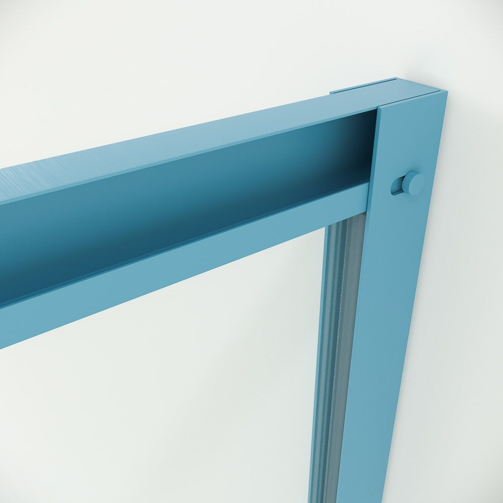 Varobath PETRA mampara rectangular 2 fijos 2 puertas azul claro 4 1