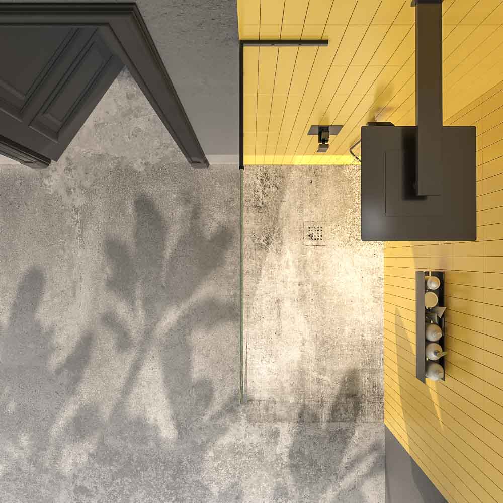 Varobath fijo de ducha ZEN sin brazo seguridad negro 5