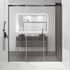 Varobath mampara de ducha BASIC frontal 1 fijo 1 puerta 1 fijo negro 1