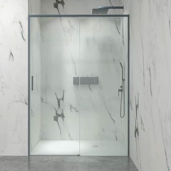 Varobath mampara ducha NEXO frontal 1 fijo 1 puerta grafito 2