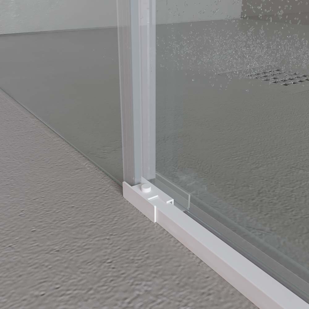 Varobath mampara ducha PETRA rectangular 2 fijos 2 puertas blanco mate 2 1