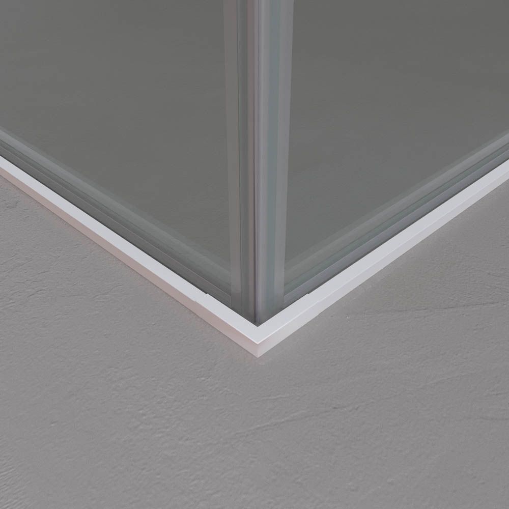 Varobath mampara ducha PETRA rectangular 2 fijos 2 puertas blanco mate 3 1