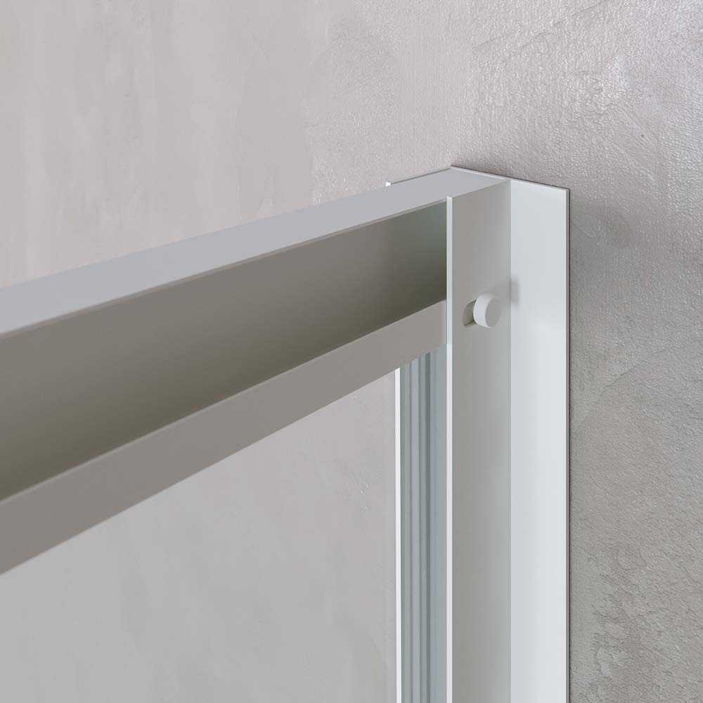 Varobath mampara ducha PETRA rectangular 2 fijos 2 puertas blanco mate 4 1