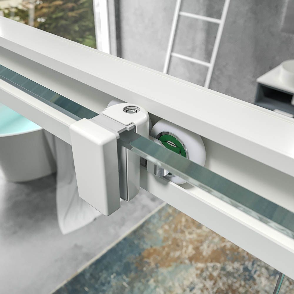 Varobath mampara ducha frontal 1 fijo 1 puerta corredera free blanco 6