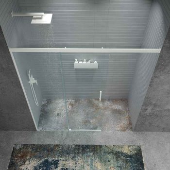 Varobath mampara ducha frontal 1 fijo 1 puerta corredera free blanco 9