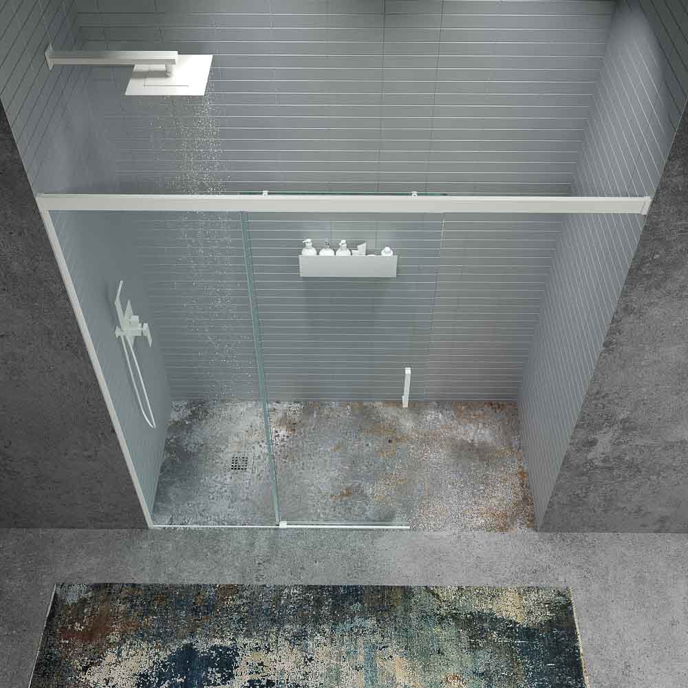 Varobath mampara ducha frontal 1 fijo 1 puerta corredera free blanco 9