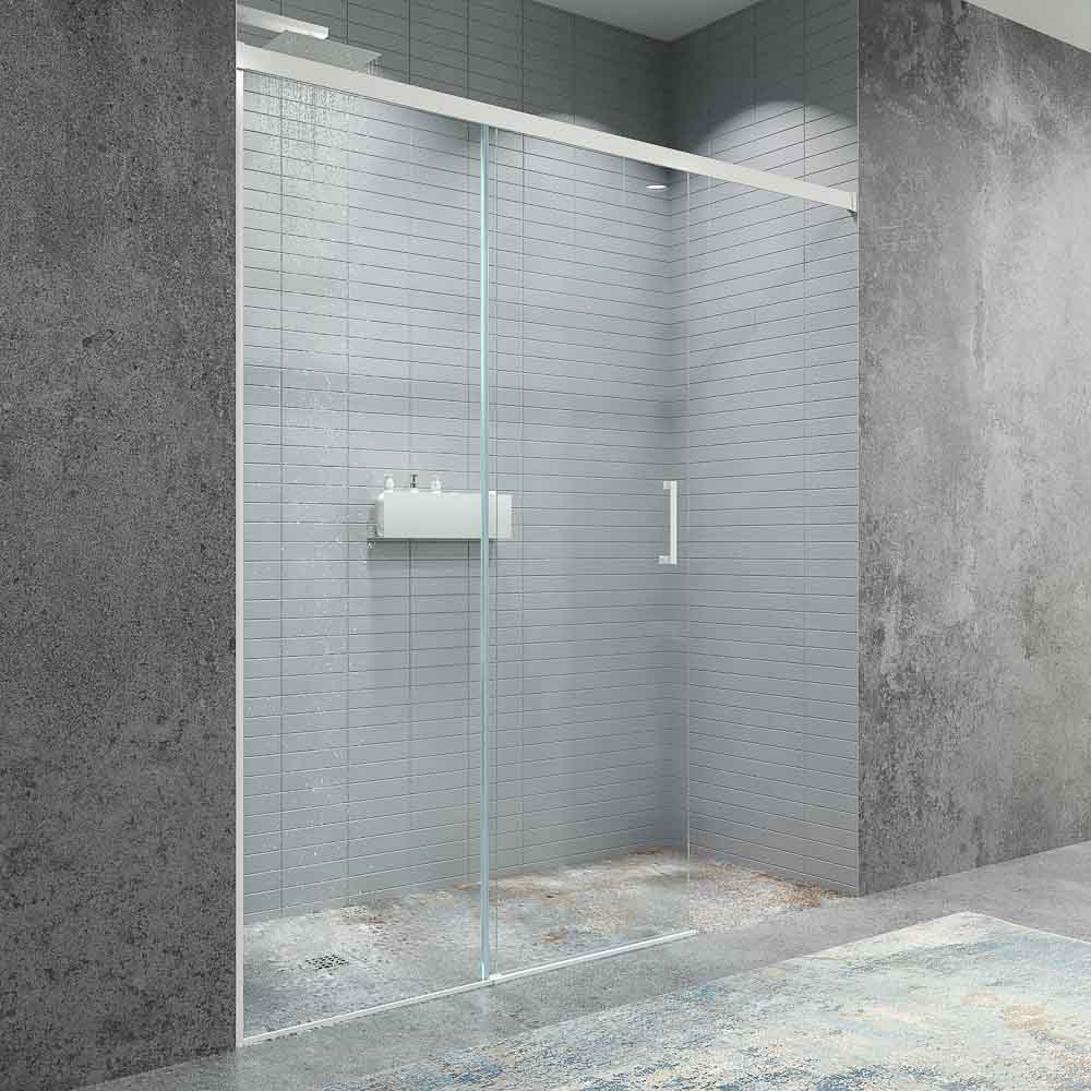 Varobath mampara ducha frontal 1 fijo 1 puerta corredera free blanco