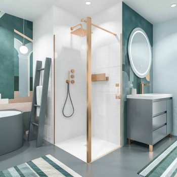 Mampara OPEN cuadrada 1 fijo 1 puerta perspectiva cobre.jpg