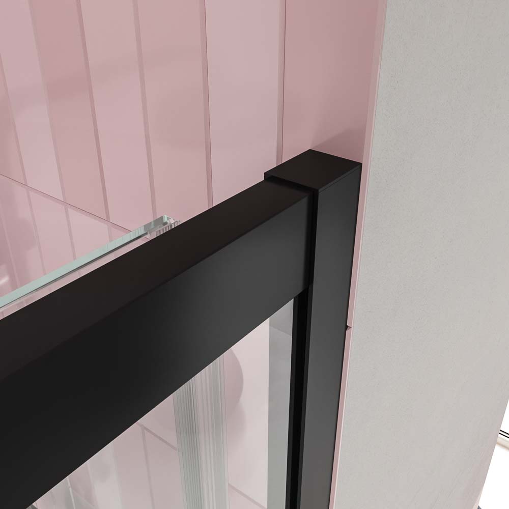 Mampara de banera FLARE frontal 1 fijo puerta corredera NEGRO 4.jpg