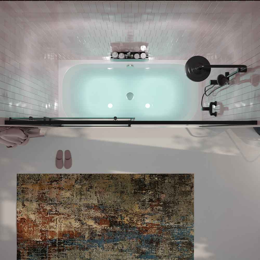 Mampara de banera FLARE frontal 1 fijo puerta corredera NEGRO 8.jpg