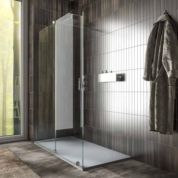 Mampara de ducha ANDREA frontal 1 fijo 1 puerta corredera VIDRIO TRANSPARENTE rueda inferior . Acabado CROMO BRILLO.jpg