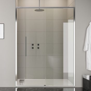 Mampara de ducha VISION frontal 1 fijo 1 puerta corredera sin perfil inferior cromo brillo opt.jpg