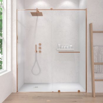 Mampara de ducha frontal 1 fijo 1 puerta corredera sin perfil superior VERONA acabado COBRE 6.jpg