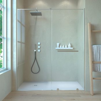 Mampara de ducha frontal 1 fijo 1 puerta corredera sin perfil superior VERONA cromo brillo 8.jpg