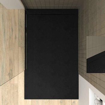 Plato de ducha de resina PLASTER RAL 9005 VAROBATH.jpeg