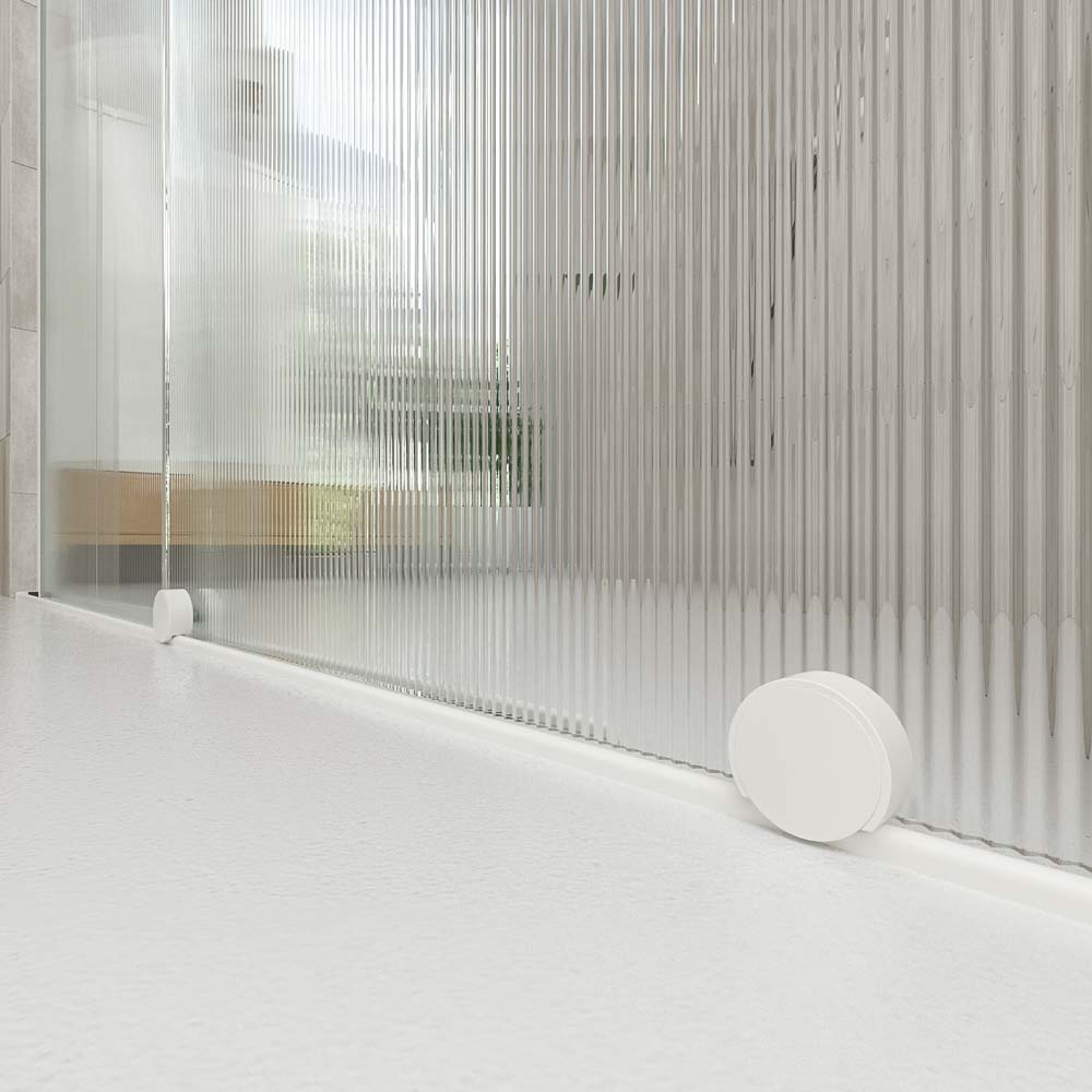 Varobath Mampara de ducha ANDREA 1 frontal 1 fijo 1 puerta corredera rueda inferior vidrio acanalado 4.jpg