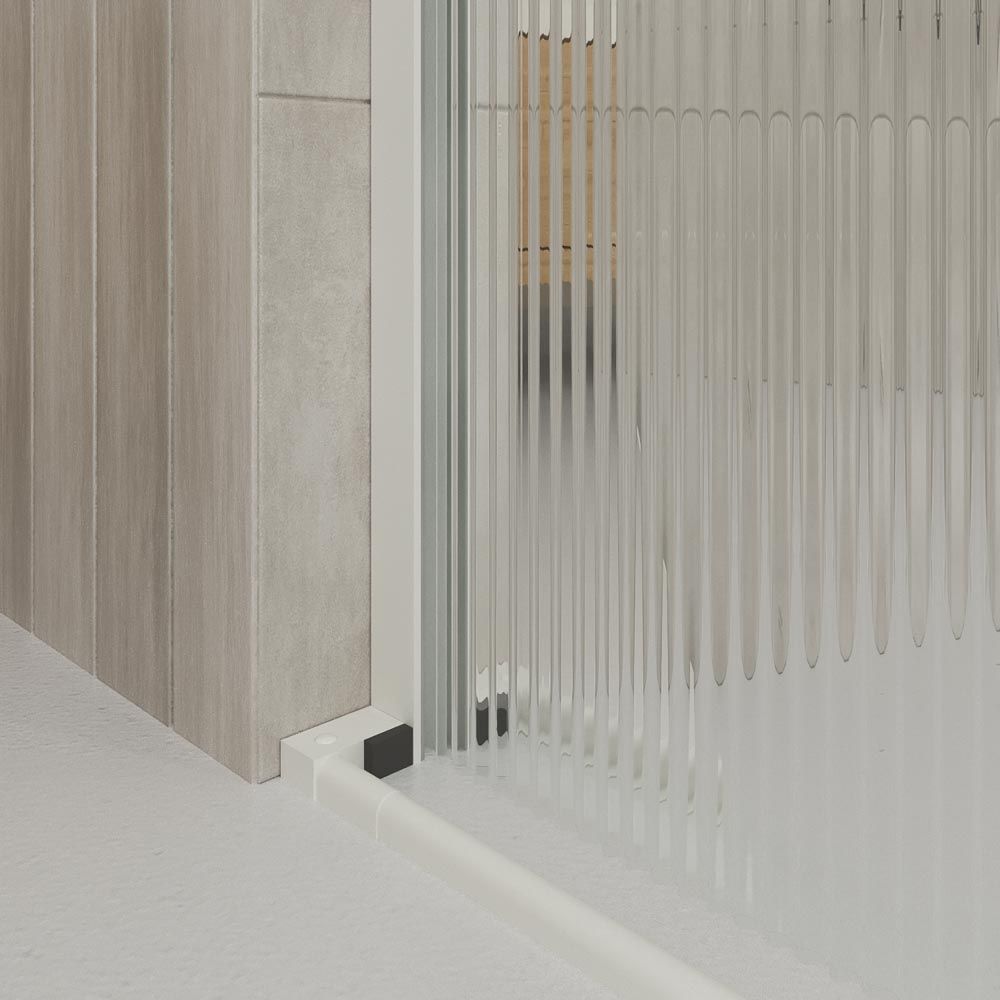 Varobath Mampara de ducha ANDREA 1 frontal 1 fijo 1 puerta corredera rueda inferior vidrio acanalado 6.jpg