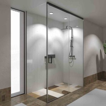 Varobath Mampara ducha a techo rectangular 2 fijos 1 puerta corredera STEEL negro mate.jpg