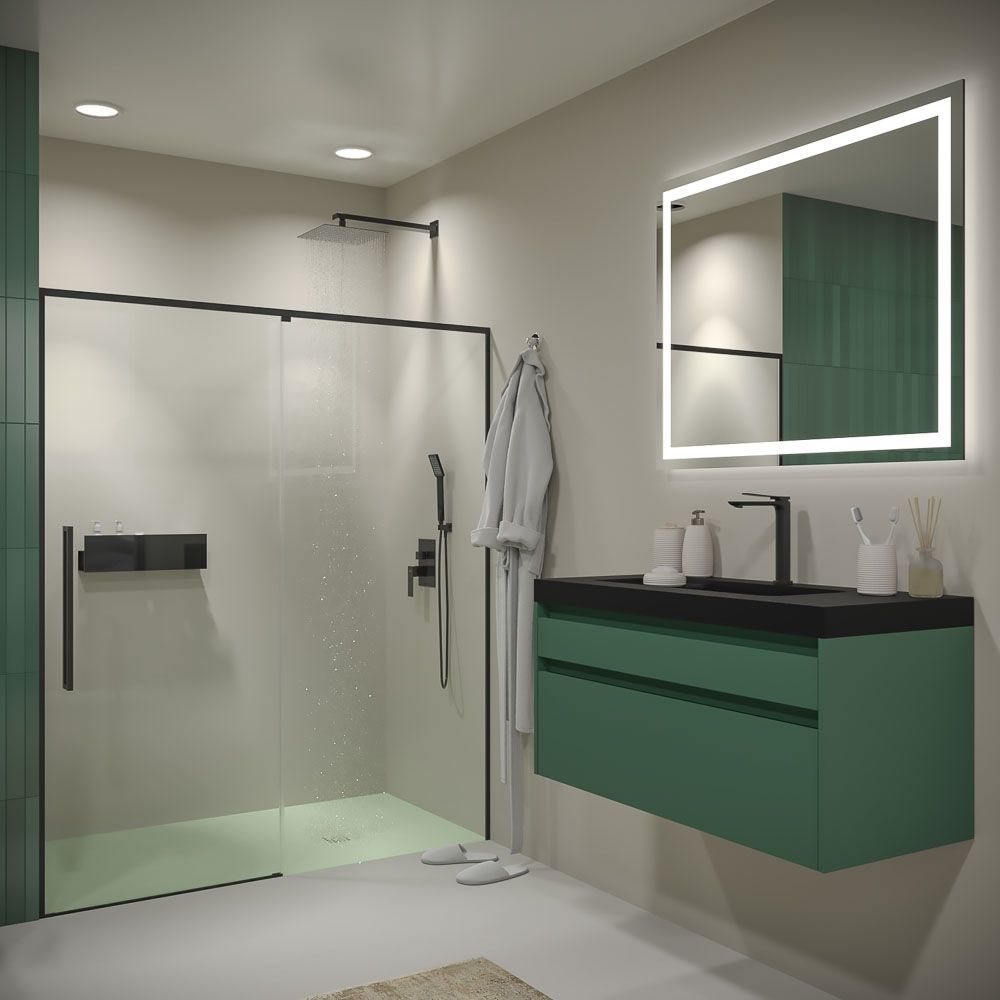 Varobath PETRA frontal 1 fijo 1 puerta acero negro 1.jpg