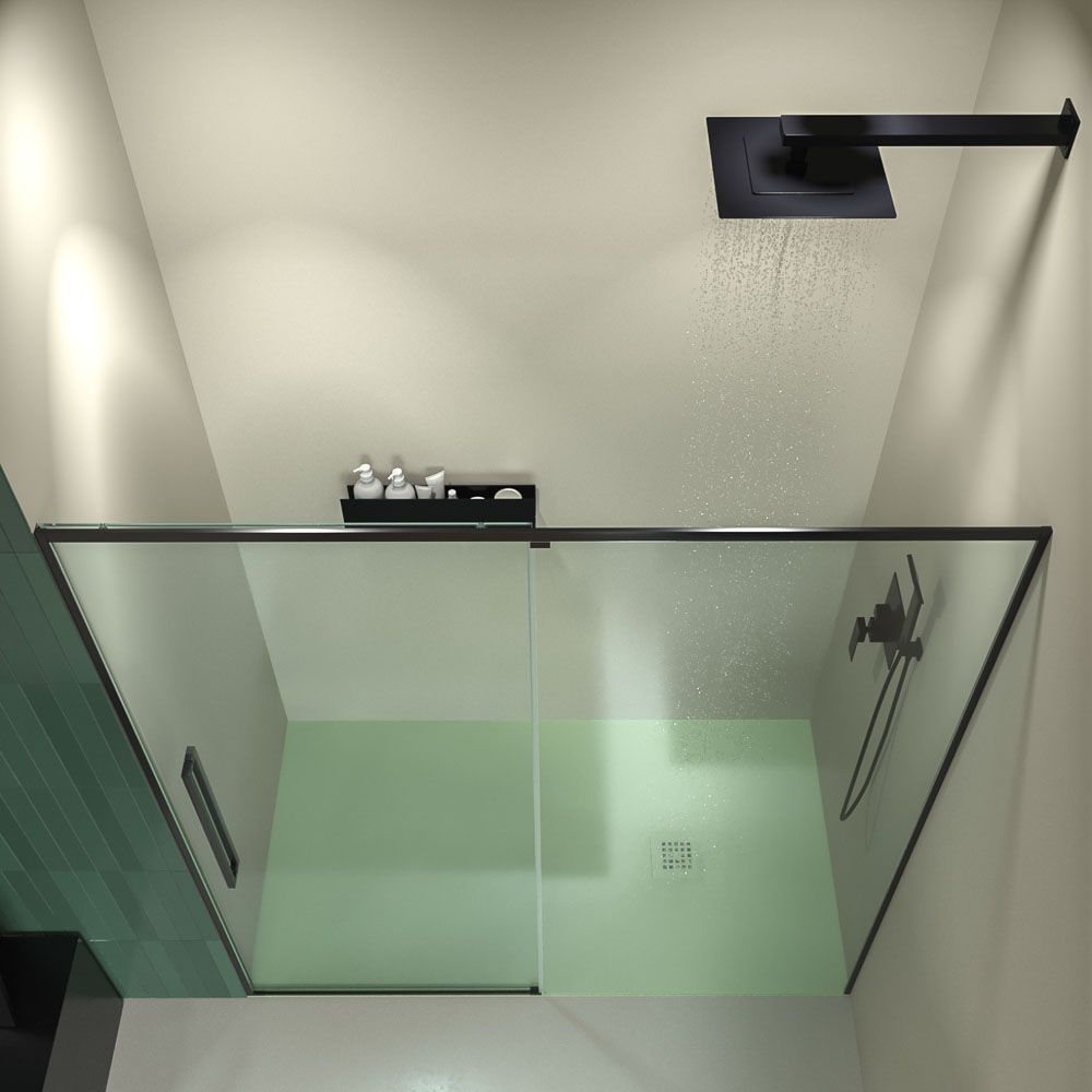 Varobath PETRA frontal 1 fijo 1 puerta acero negro 2.jpg