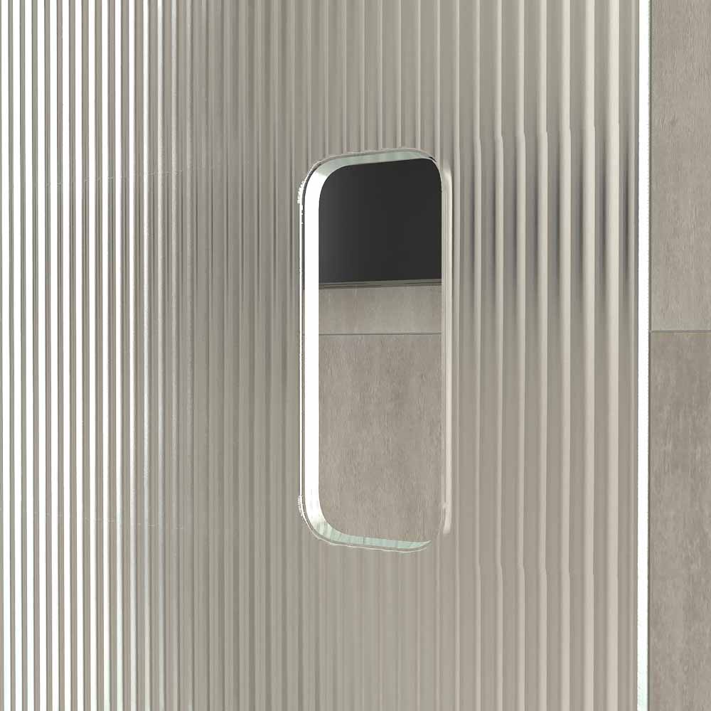 Varobath mampara de ducha ANDREA 1 fijo 1 puerta abierta negro mate vidrio acanalado5.jpg