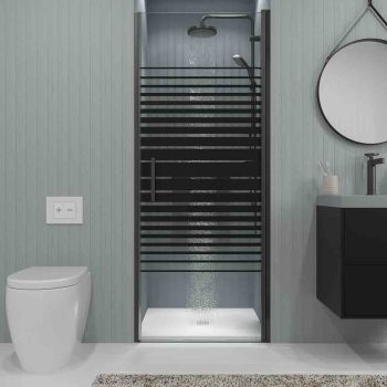 Varobath mampara de ducha OPEN 1 puerta negro serigrafiada LINE.jpg