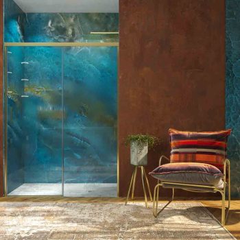 Varobath mampara ducha BASIC frontal 1 fijo 1 puerta oro mate.jpg