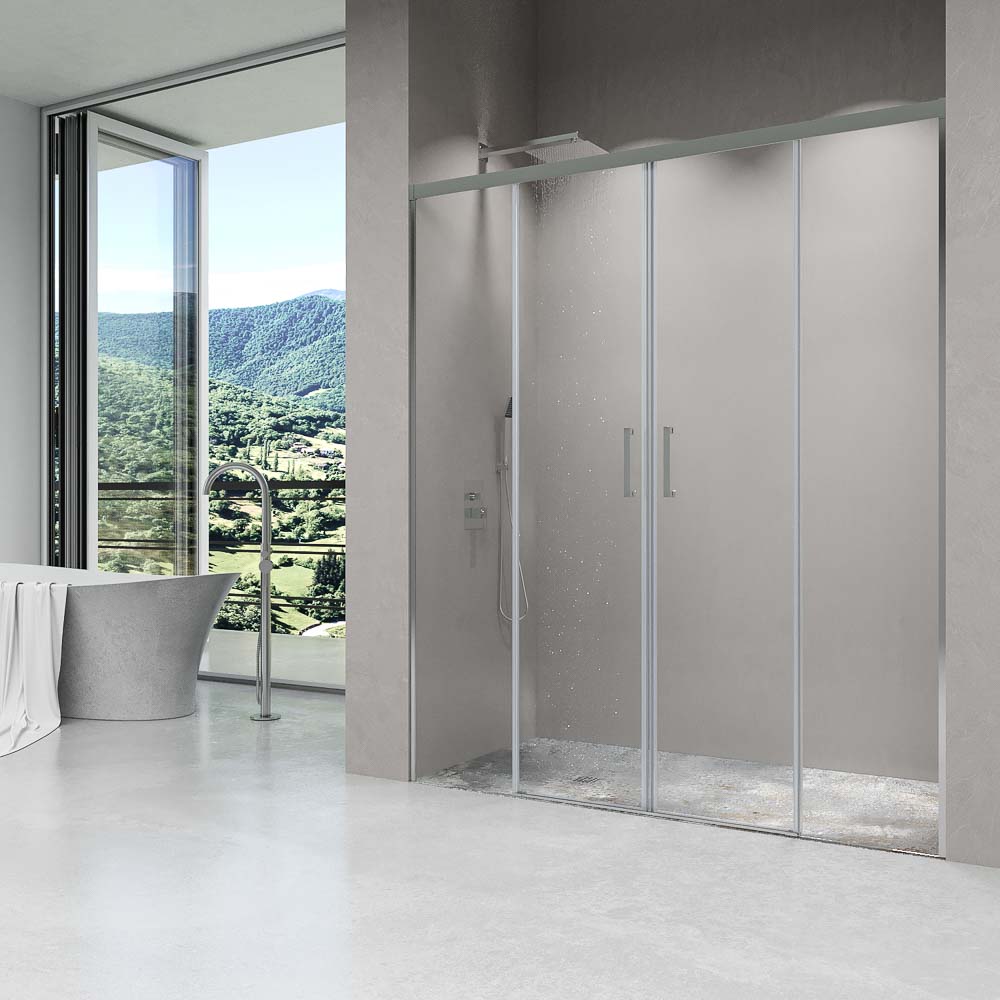 Varobath mampara frontal 2 fijos 2 puertas correderas BASIC cromo 1.jpg