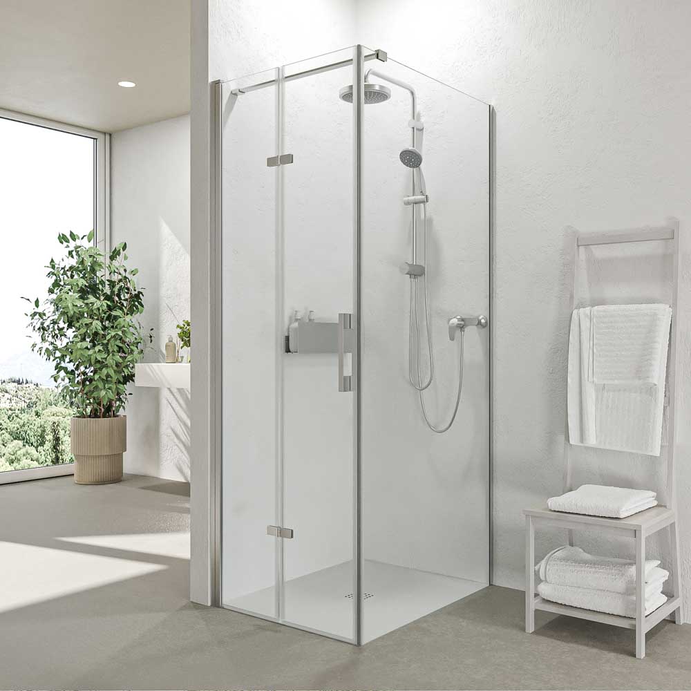 Mampara de ducha SINTESIS rectangular 1 fijo 1 puerta plegable cromo.jpg