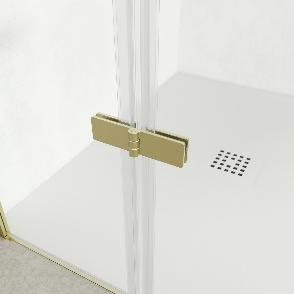 Mampara de ducha SINTESIS rectangular 1 fijo 1 puerta plegable oro mate5.jpg