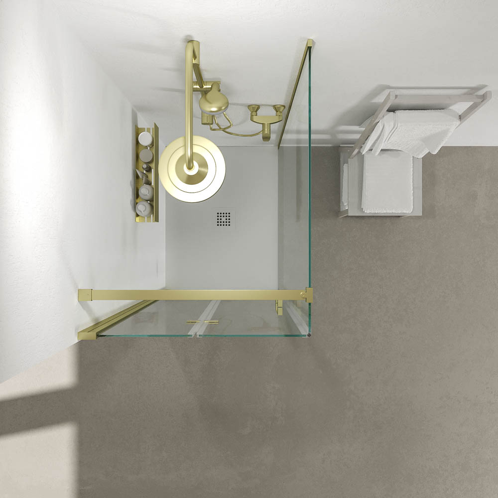 Mampara de ducha SINTESIS rectangular 1 fijo 1 puerta plegable oro mate7.jpg