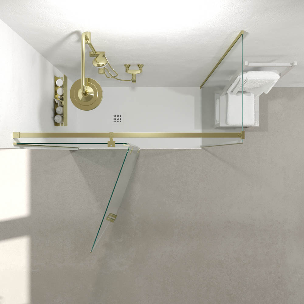 Mampara de ducha rectangular 2 fijos 1 puerta abatible SILEX oro mate2.jpg