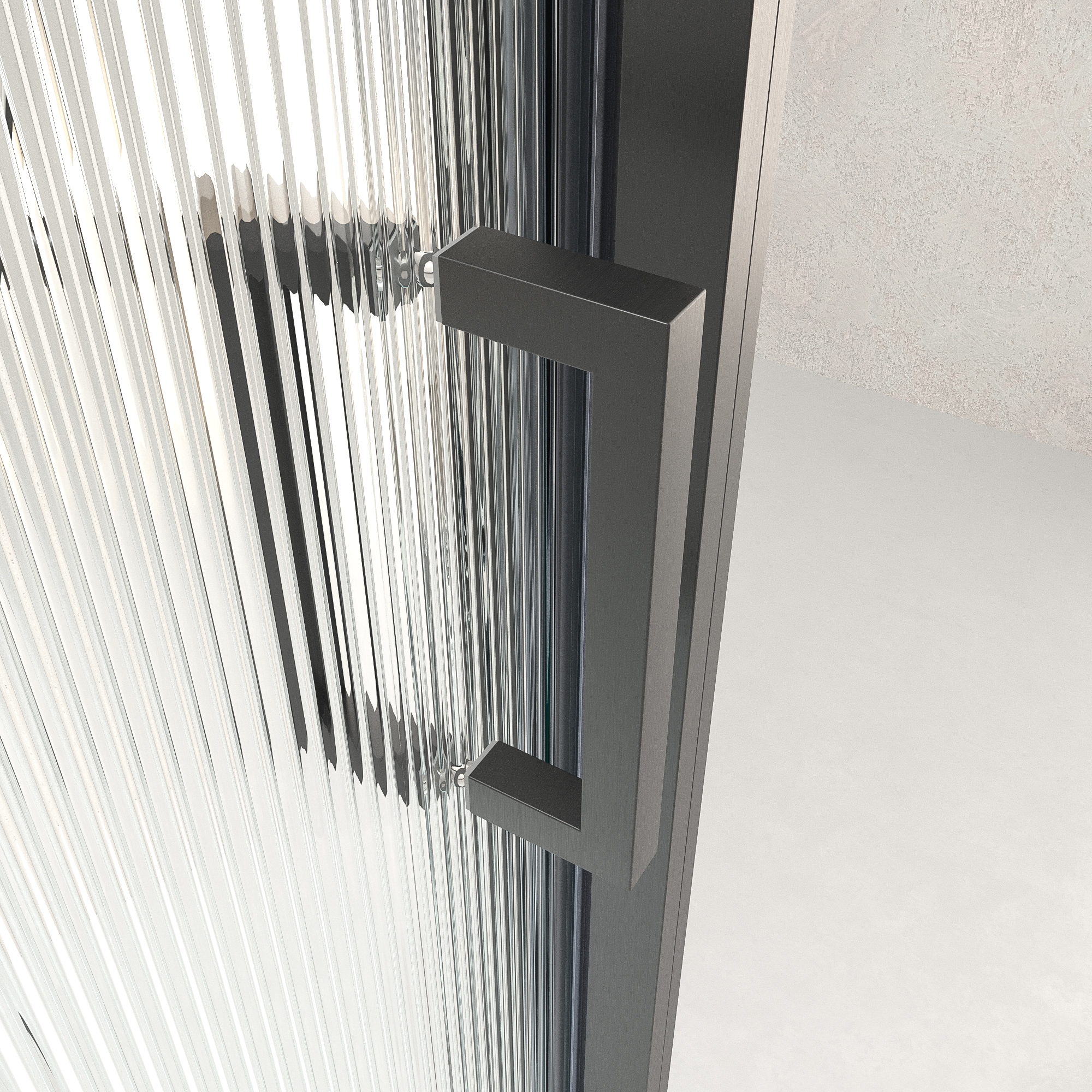 VAROBATH mampara de ducha rectangular 2 fijos 1 puerta NOVUM Gun metal vidrio acanalado4.jpg