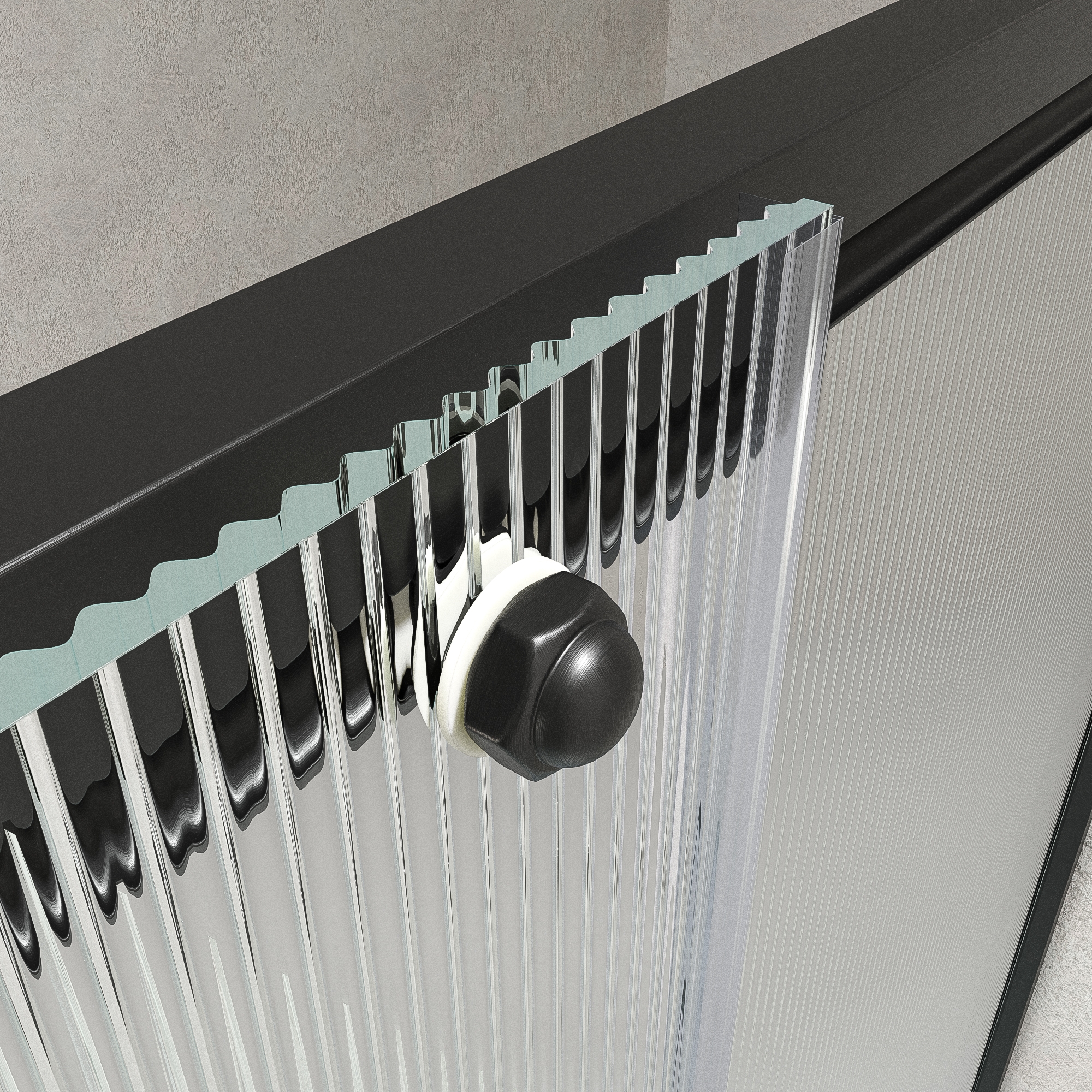 VAROBATH mampara de ducha rectangular 2 fijos 1 puerta NOVUM Gun metal vidrio acanalado6.jpg