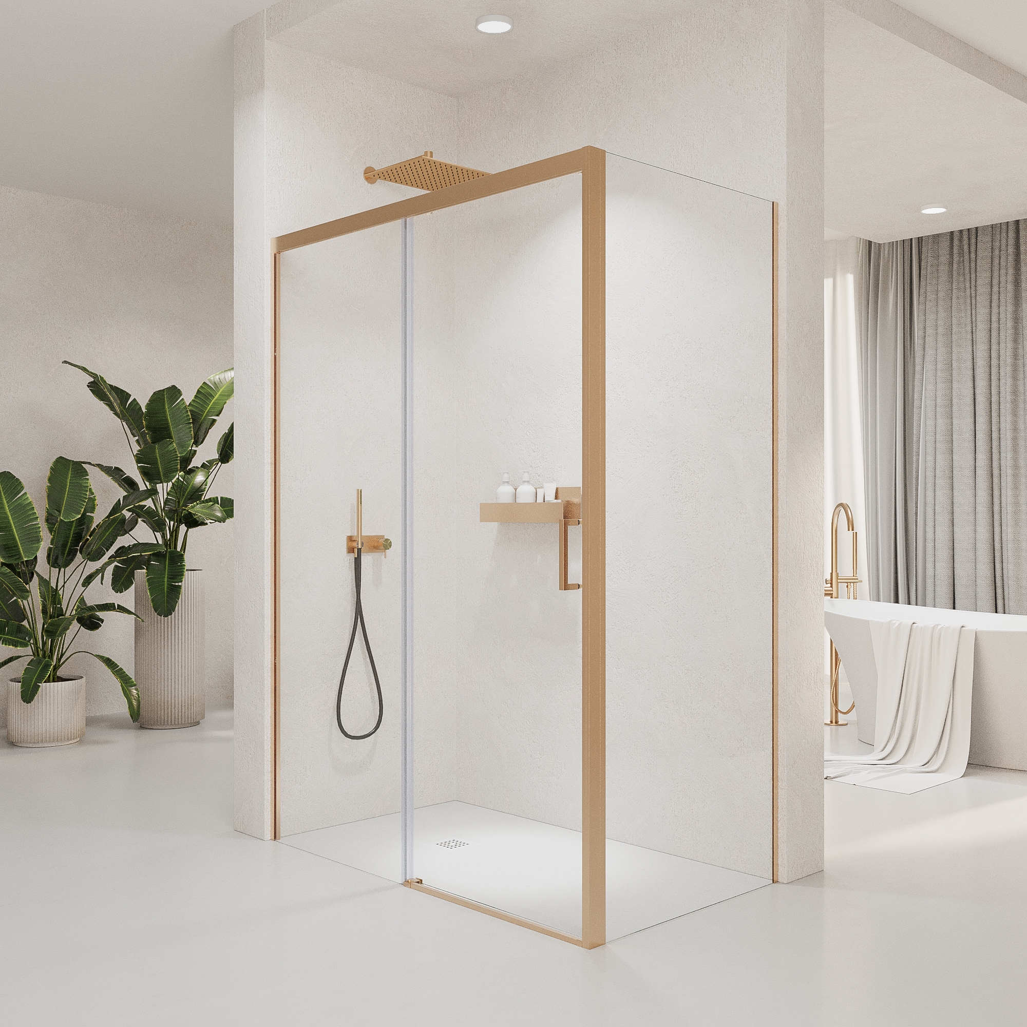 VAROBATH mampara de ducha rectangular 2 fijos 1 puerta NOVUM cobre mate.jpg