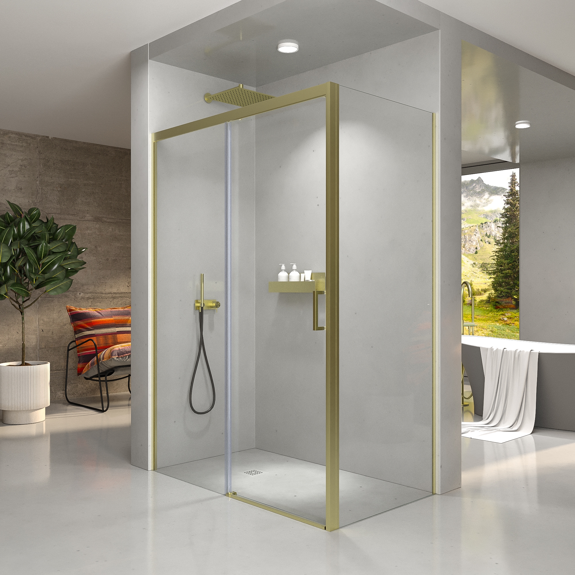 VAROBATH mampara de ducha rectangular 2 fijos 1 puerta NOVUM oro mate.jpg