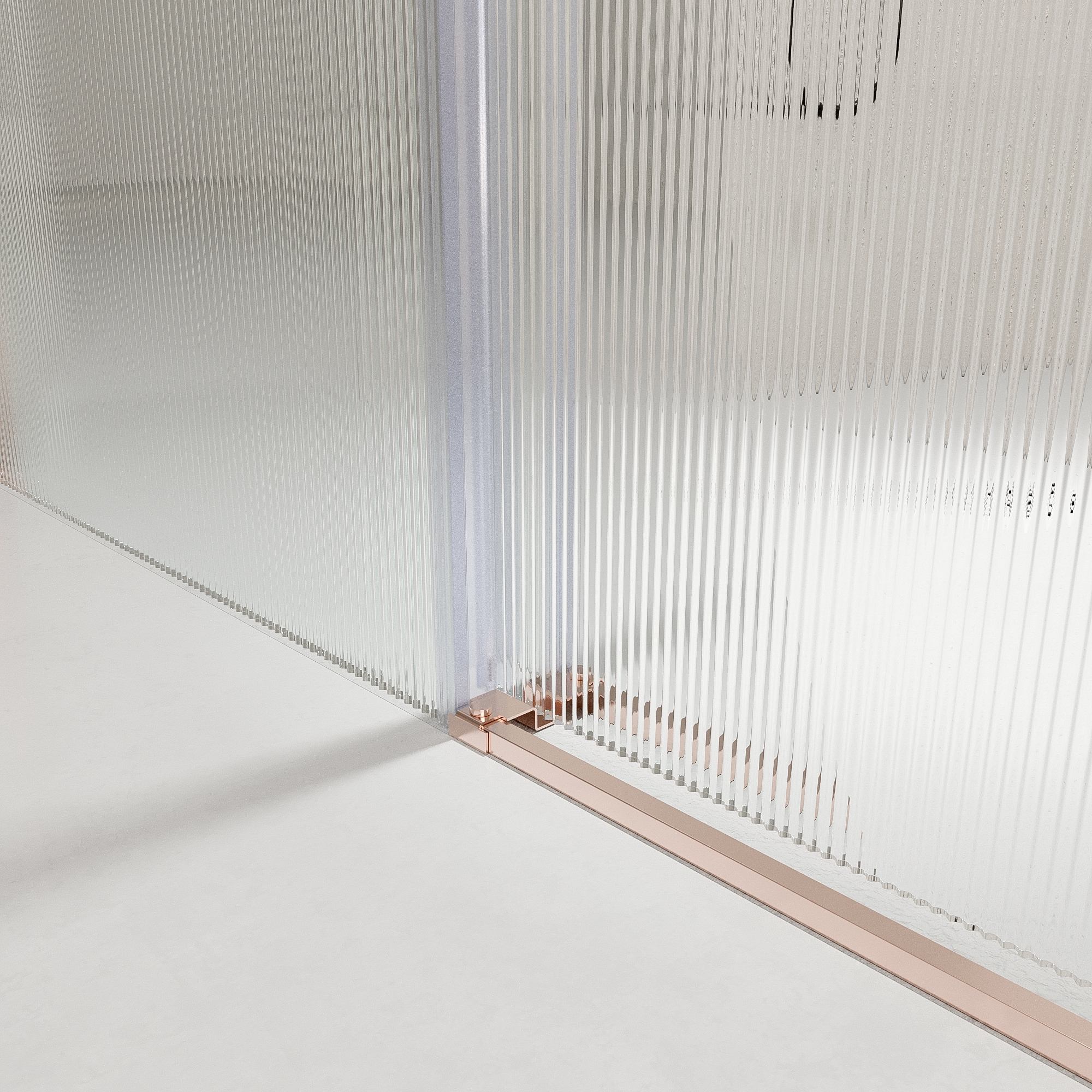 VAROBATH mampara de ducha rectangular 2 fijos 1 puerta NOVUM oro rosa vidrio acanalado2.jpg