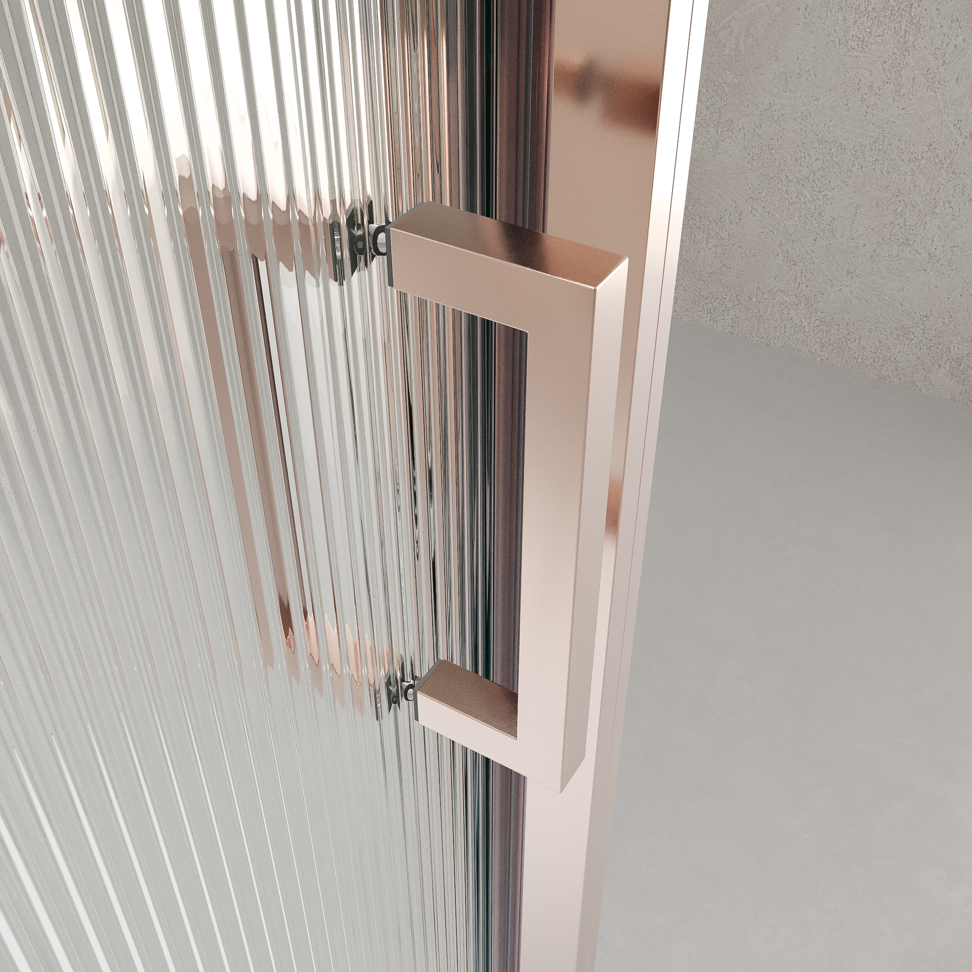 VAROBATH mampara de ducha rectangular 2 fijos 1 puerta NOVUM oro rosa vidrio acanalado4.jpg
