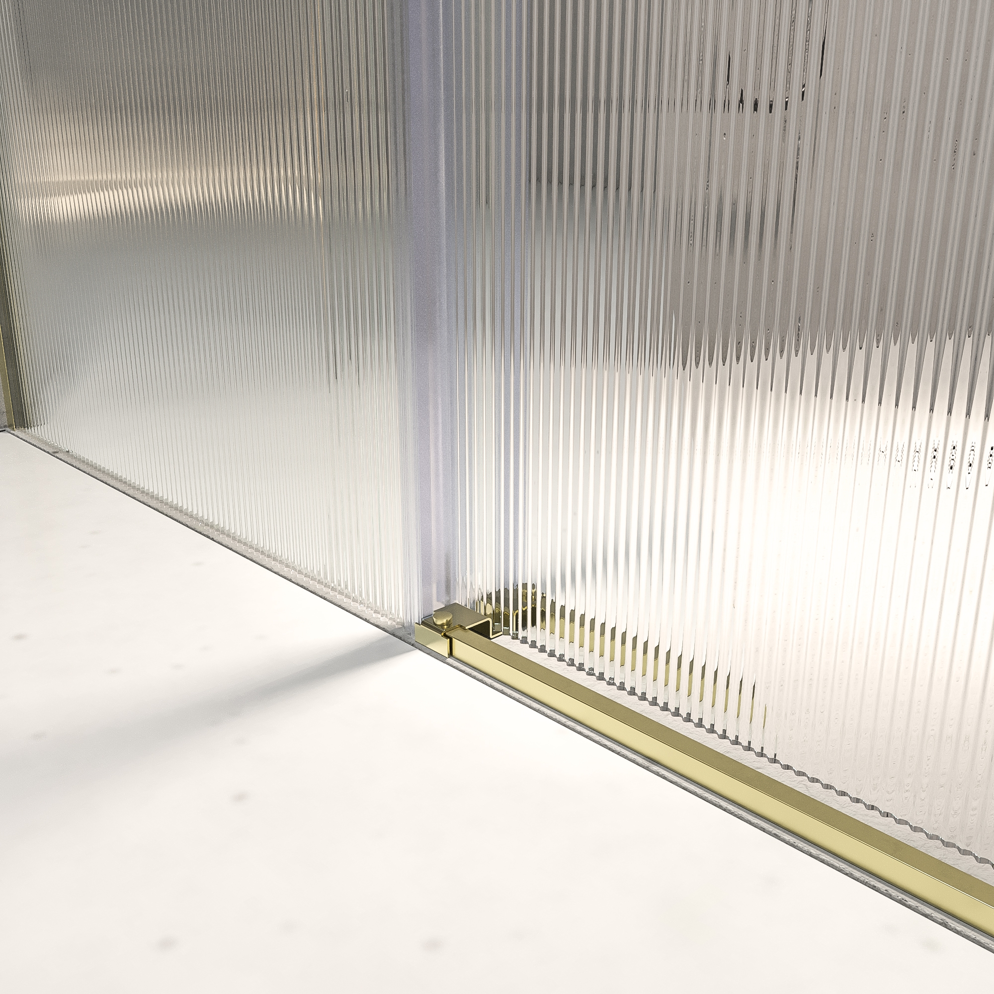 VAROBATH mampara de ducha rectangular 2 fijos 2 puertas NOVUM ORO MATE vidrio acanalado1.jpg