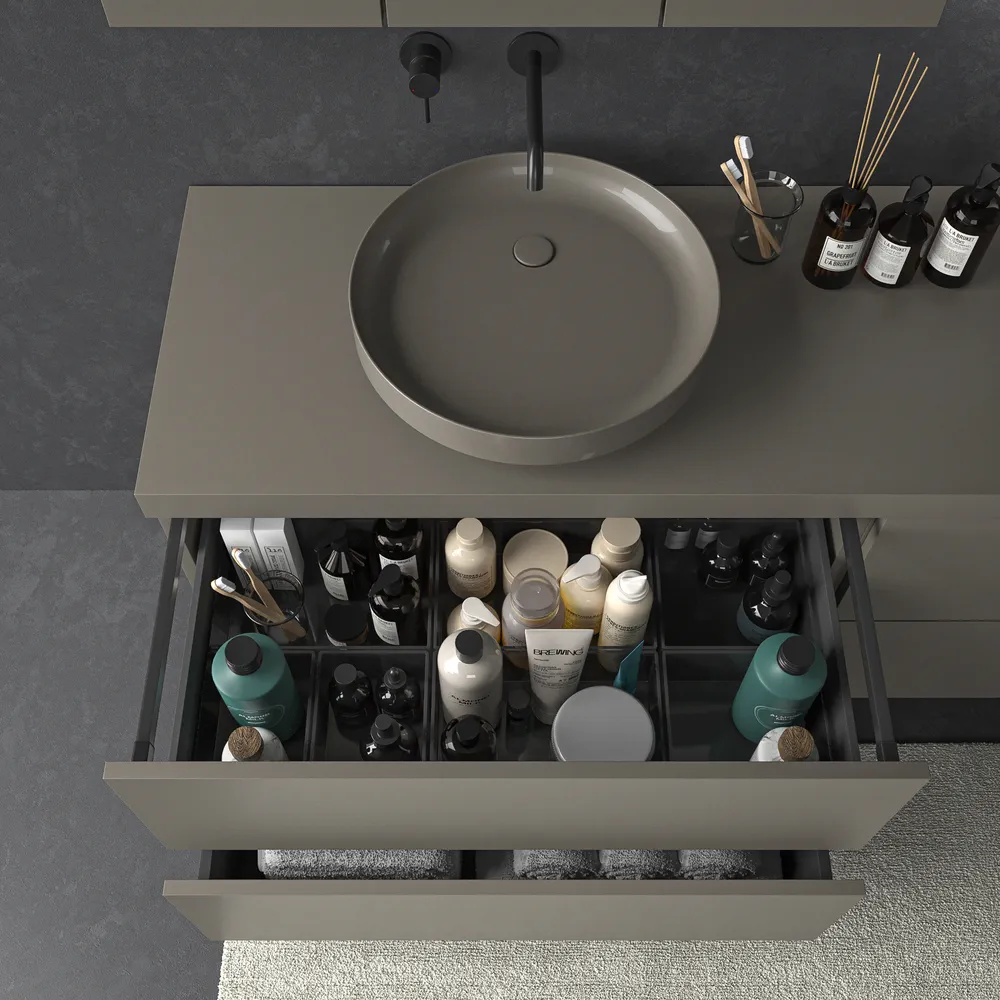 VAROBATH mueble bano TESIS suspendido 4 cajones gris cuarzo.webp