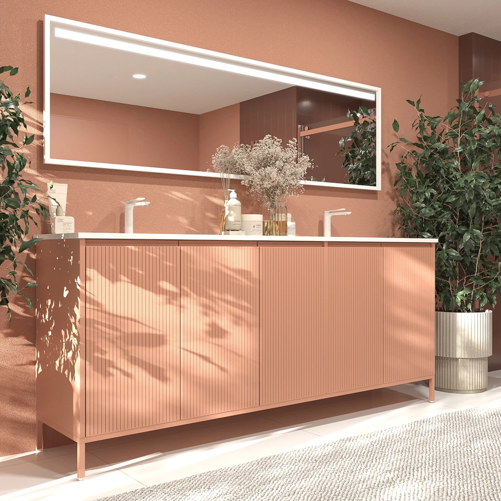 VAROBATH mueble de bano BLANCA con patas rojo beige ral 3012.webp