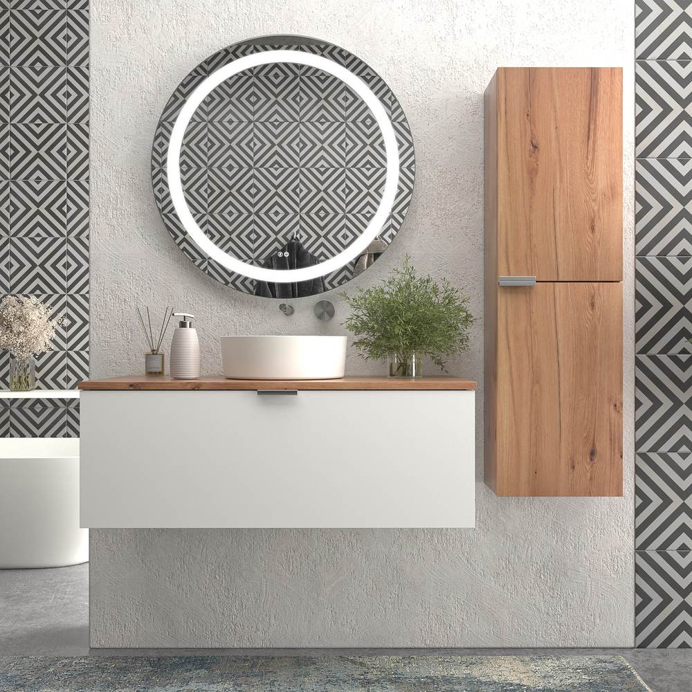 VAROBATH mueble de bano SKIN suspendido 1 cajon blanco con lavabo sobreencimera.jpg