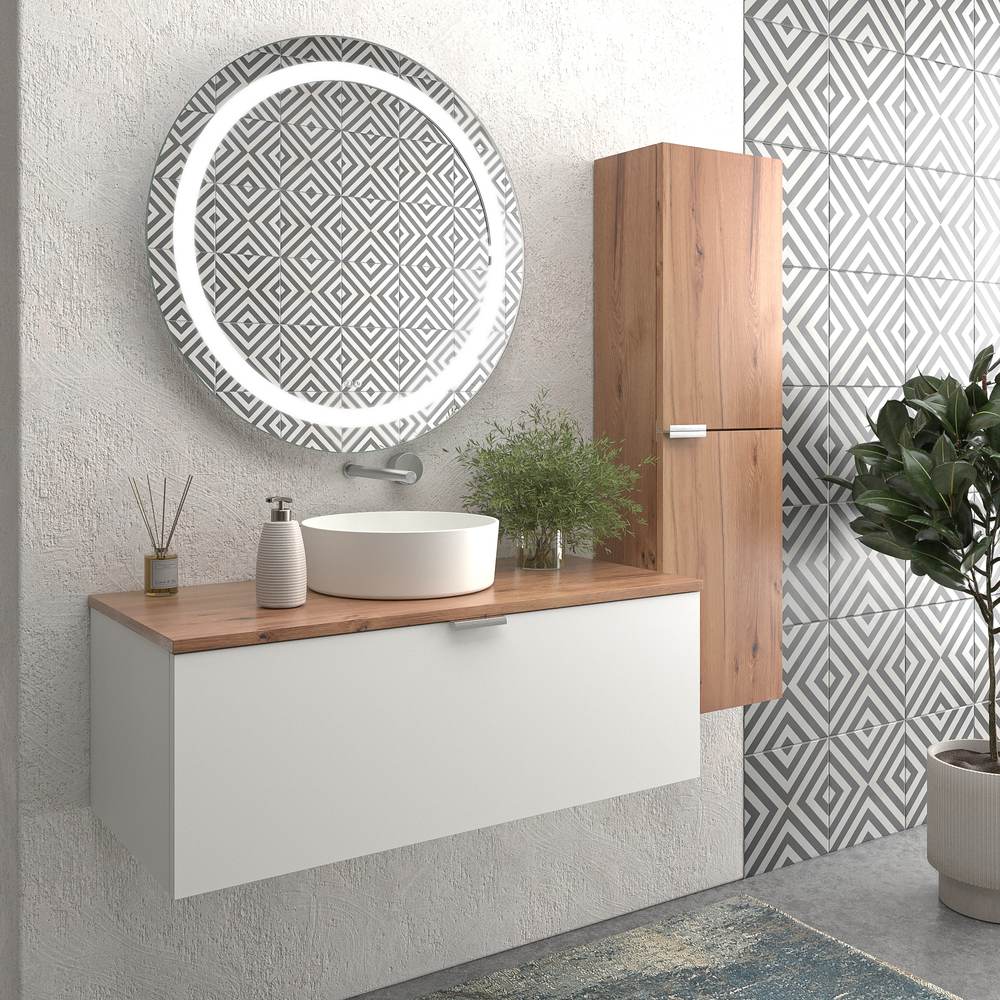 VAROBATH mueble de bano SKIN suspendido 1 cajon blanco con lavabo sobreencimera1.jpg